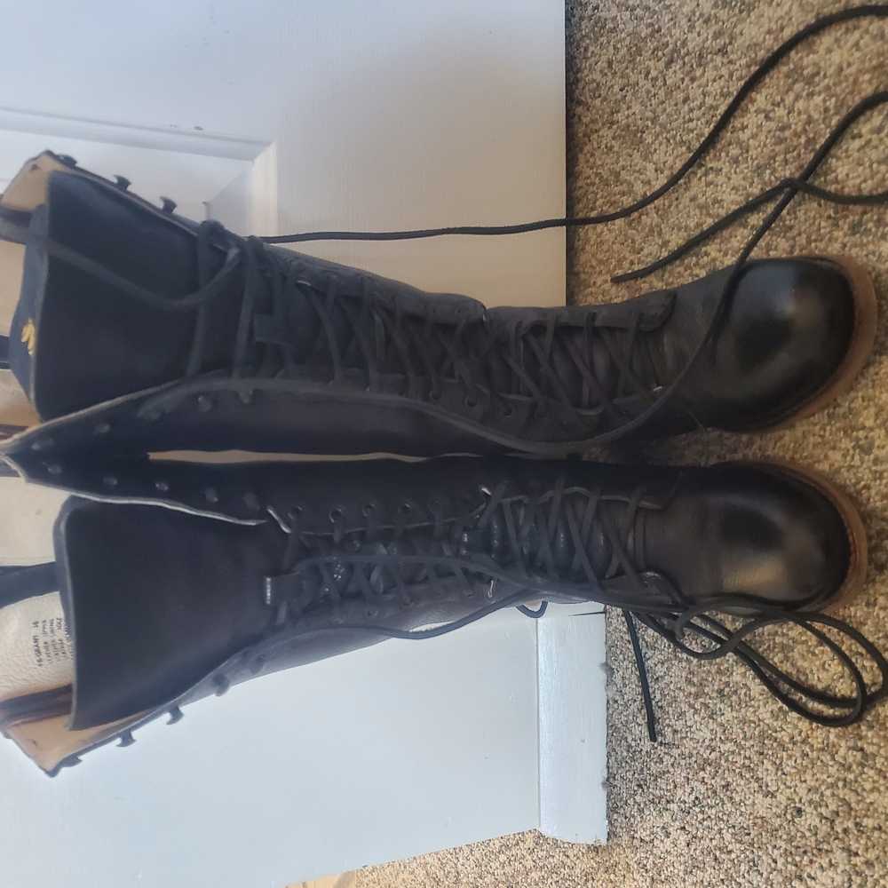 Women's Black Lace-Up Boots